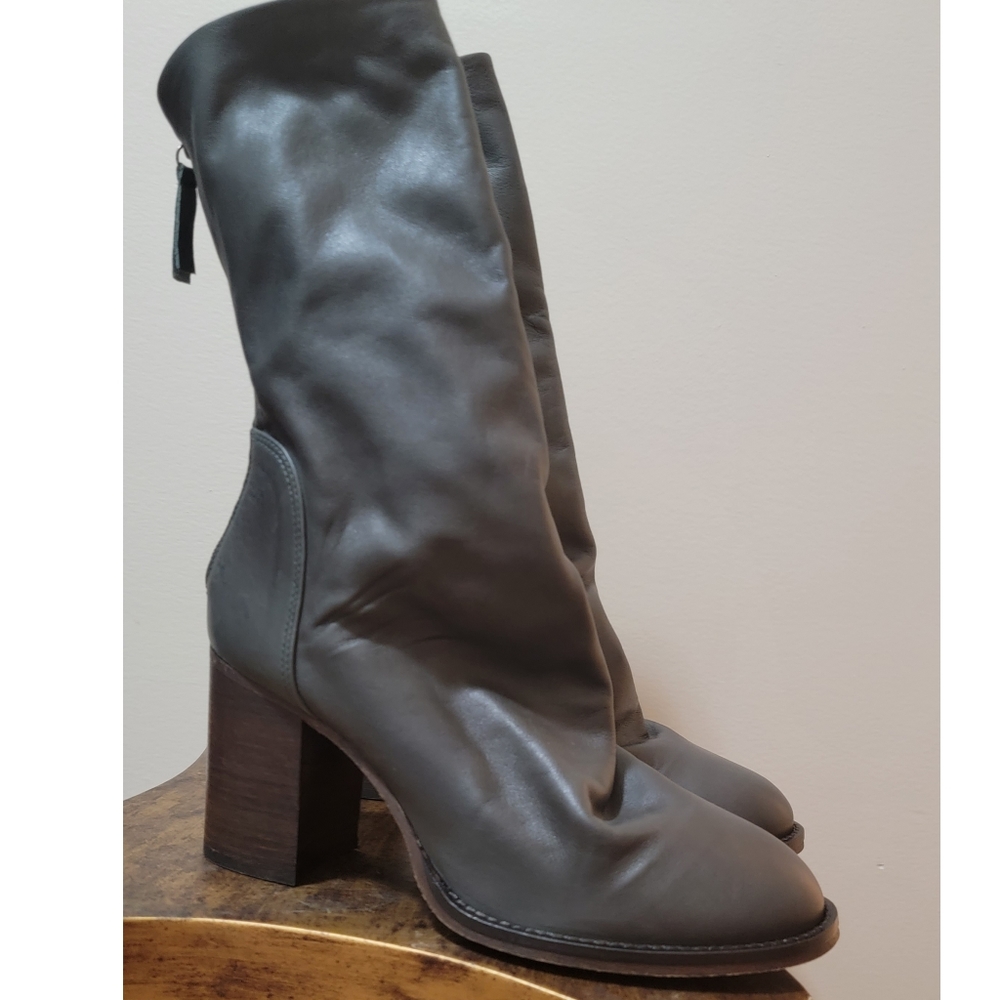 Free People × Elle Block Heel Boots Dark Gray - Picture 2 of 15